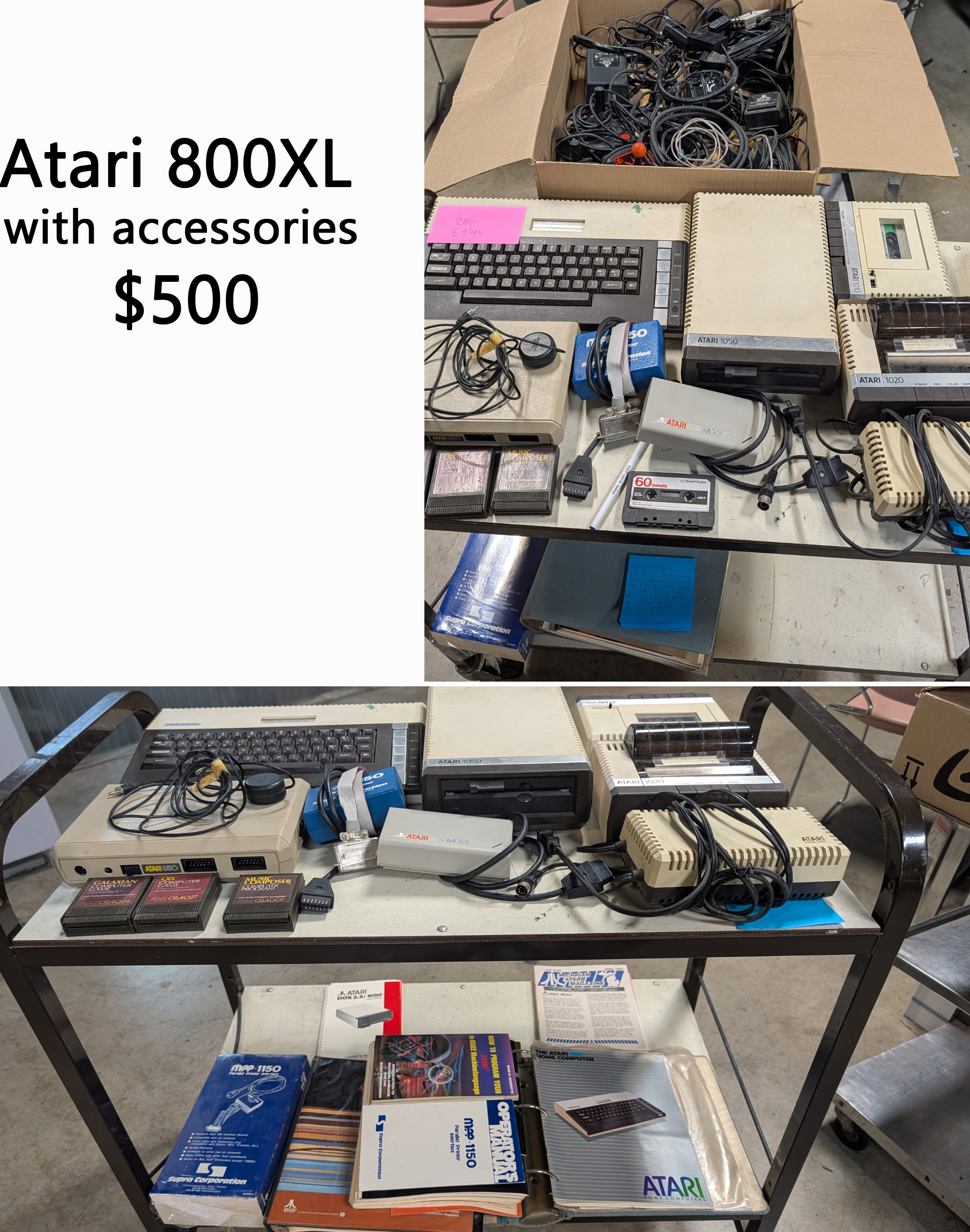 Atari 800XL with accessories $500